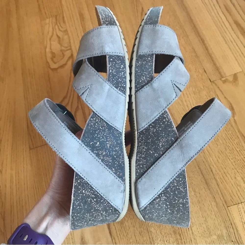 DANSKO WOMENS SUSIE WEDGE SANDAL TAUPE MILLED NUBUCK cork womens size 39 8.5 9
